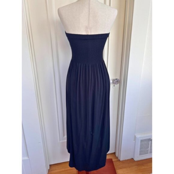 COTTON:ON Black Smocked Strapless High Low Midi Dress Size M - Picture 7 of 11